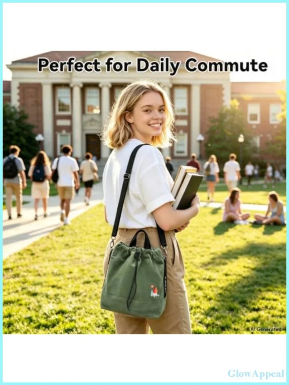 Canvas Crossbody Bag for Women Tote Handbag Slouchy Shoulder Bag